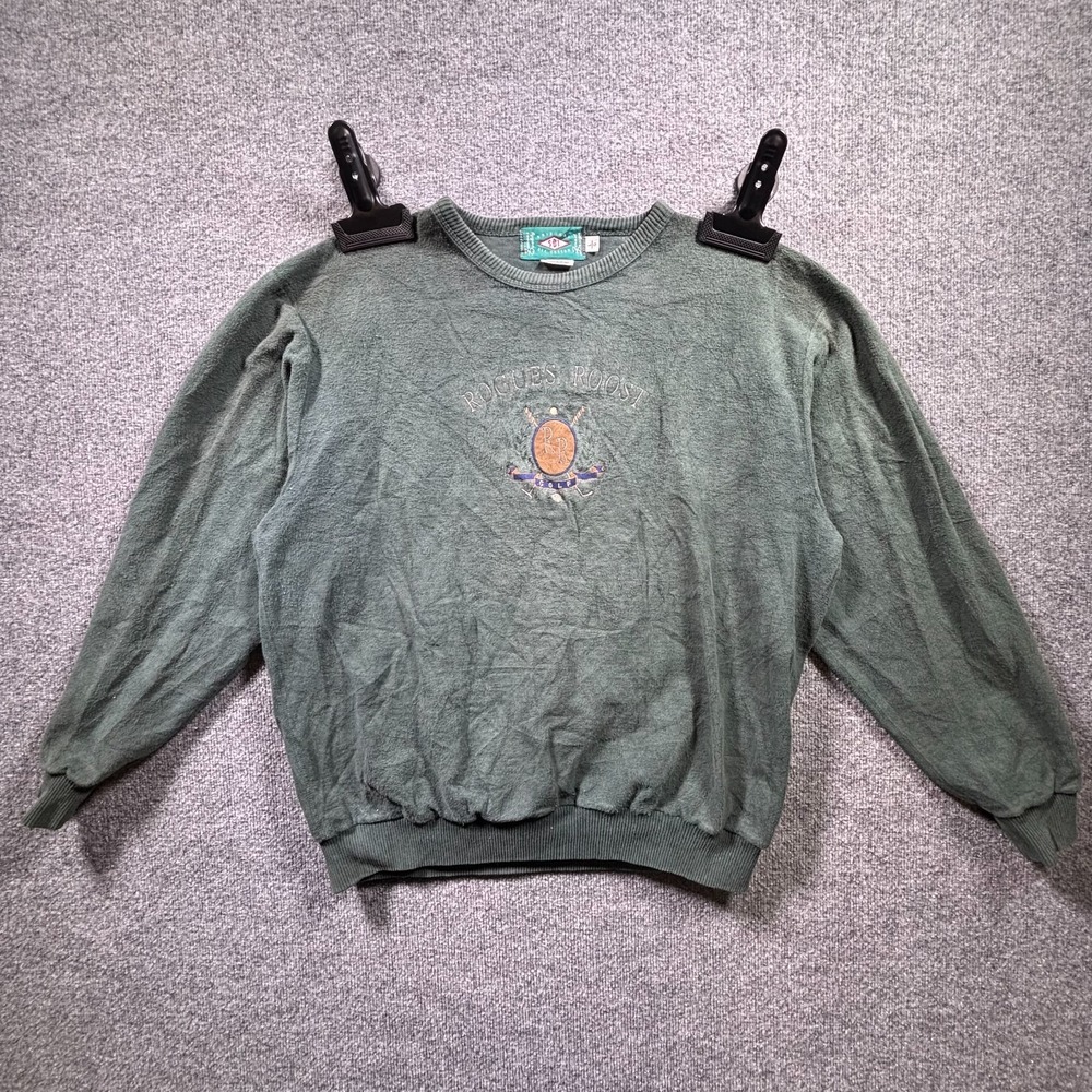 SDI Sweatshirt Men's L Green Rogues Roost Golf Embroidered Cotton Performance